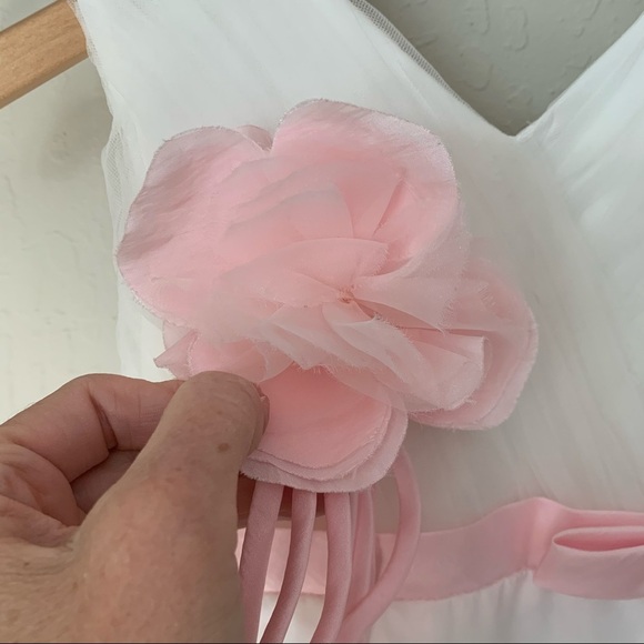 JOAN CALABRESE for Mon Ceri Flower Girl Wedding Dress White Formal Fancy Party - Picture 6 of 16